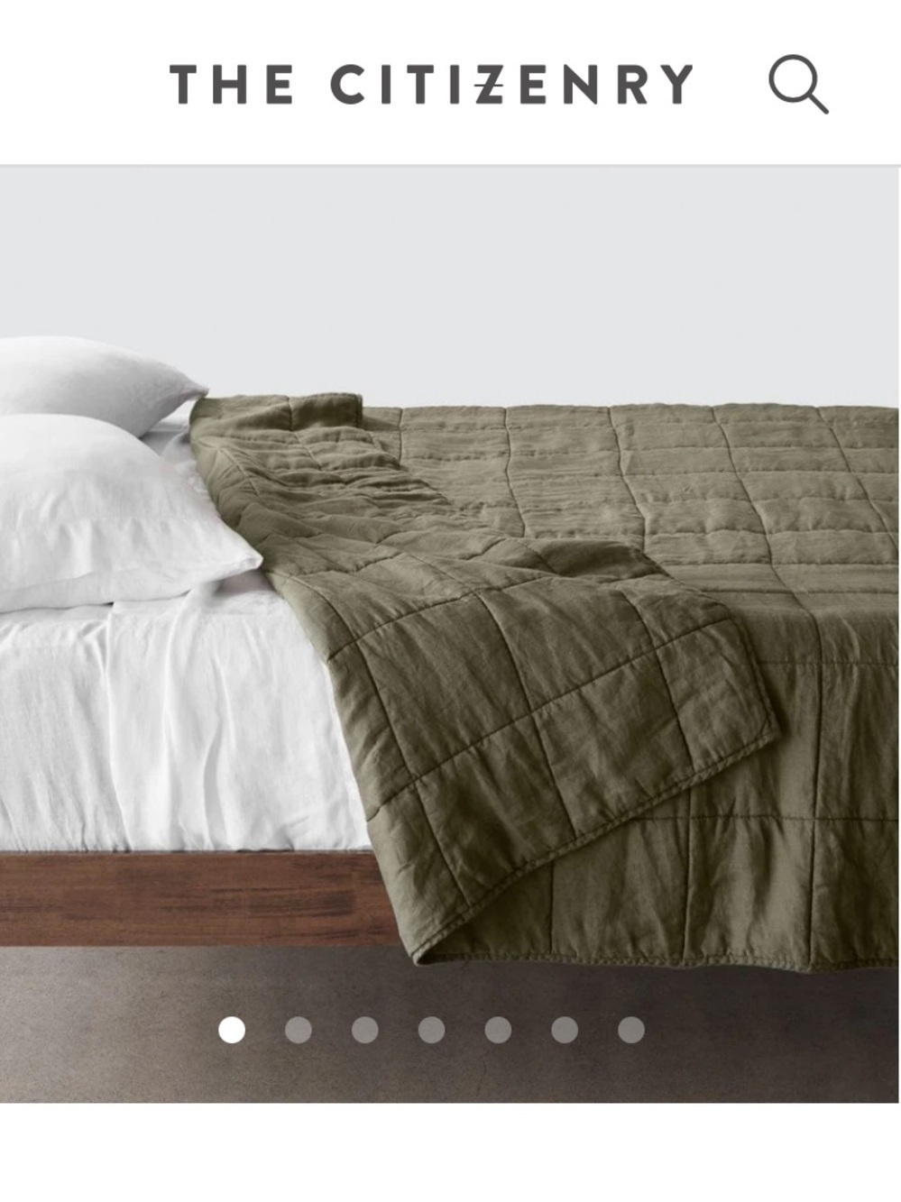 🆕The Citizenry Stonewashed Linen Quilt King/Cal King Olive - New